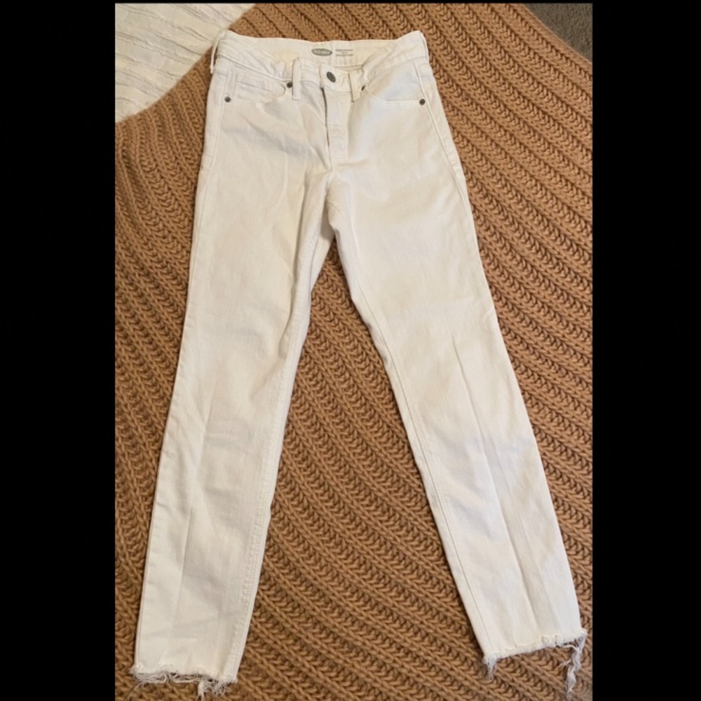OLD NAVY High-waisted, Slim Straight White Jeans